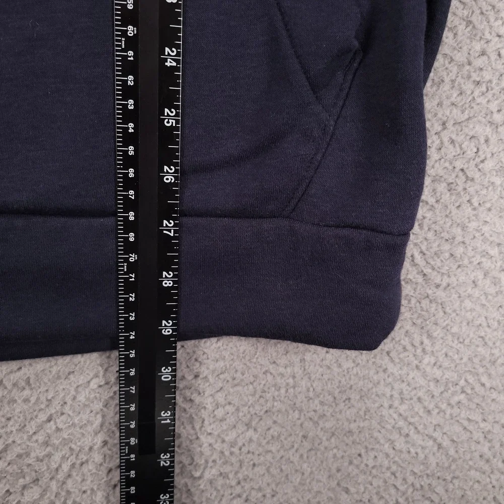 ADIDAS Sweater Mens Size LARGE Essentials Fleece Blue Colorblock Logo Hoodie‎